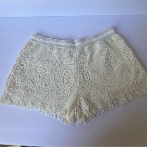 Fire Los Angeles Lace Junior Cream Shorts Size XS